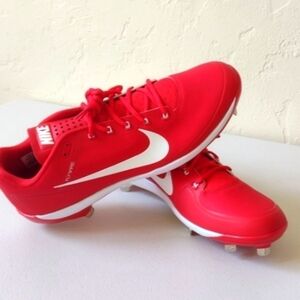 New Nike Air Max Clipper Flywire Red White Men’s Metal Baseball Cleats Size 15